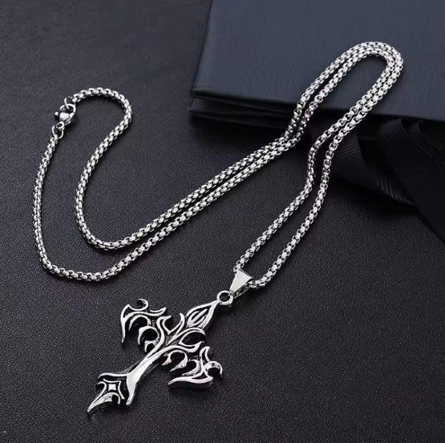 十字架 ネックレス シルバー クロス アンティーク レトロ Y2K < 男性アクセサリー/時計 十字架 ネックレス シルバー クロス アンティーク レトロ Y2K < 男性アクセサリー/時計の