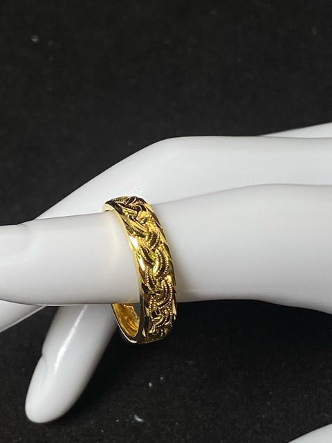 【赤金】和柄 彫金 地金リング 18KGP? 豪華 繊細彫り 指輪 フリーサイズ メンズ レディース ゴールド 美品 < 女性アクセサリー/時計 【赤金】和柄 彫金 地金リング 18KGP? 豪華 繊細彫り 指輪 フリーサイズ メンズ レディース ゴールド 美品 < 女性アクセサリー/時計の