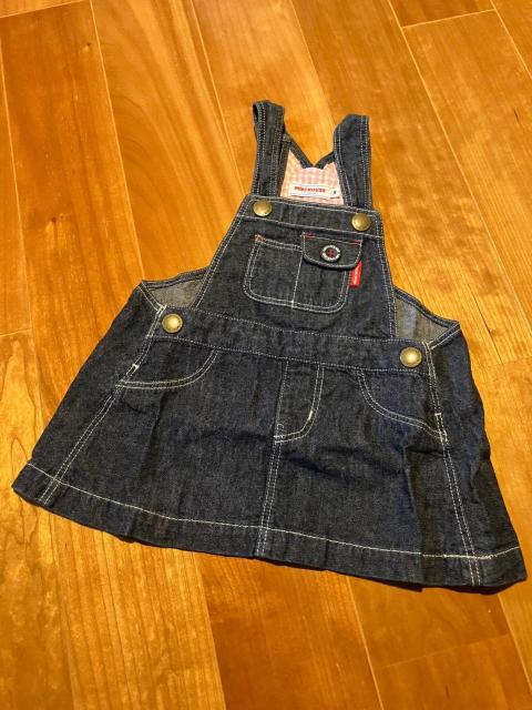 ミキハウス デニム ジャンパースカート オーバーオールスカート ベビー服 S70-80cm < ブランド ミキハウス デニム ジャンパースカート オーバーオールスカート ベビー服 S70-80cm < ブランドの