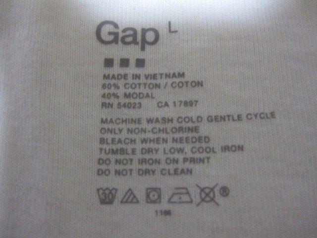□GAP/ギャップ 深Vネック ロング Tシャツ/ホワイト/タイトシルエット☆新品 < ブランド  □GAP/ギャップ 深Vネック ロング Tシャツ/ホワイト/タイトシルエット☆新品 < ブランドの