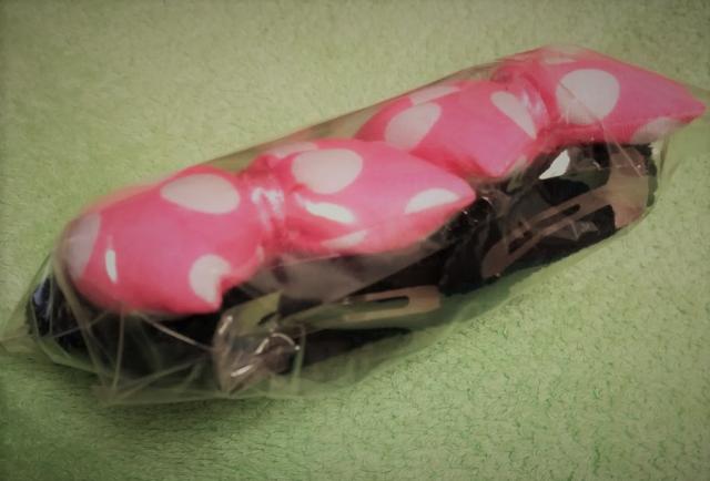 ミニーマウス★リボンヘアピン★オレンジピンク★1秒でミニーに♪ < おもちゃ  ミニーマウス★リボンヘアピン★オレンジピンク★1秒でミニーに♪ < おもちゃの