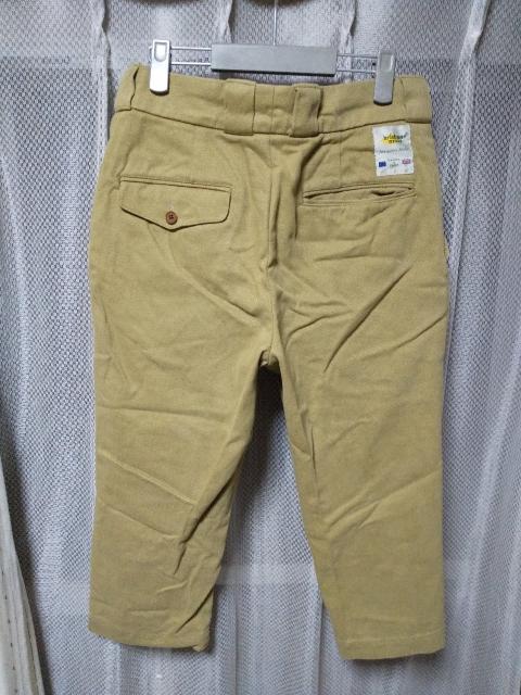 02DERIV. ツーディライヴ クロップドパンツ Sサイズ 1 ユーズド加工 ベージュ カーキ < 男性ファッション  02DERIV. ツーディライヴ クロップドパンツ Sサイズ 1 ユーズド加工 ベージュ カーキ < 男性ファッションの