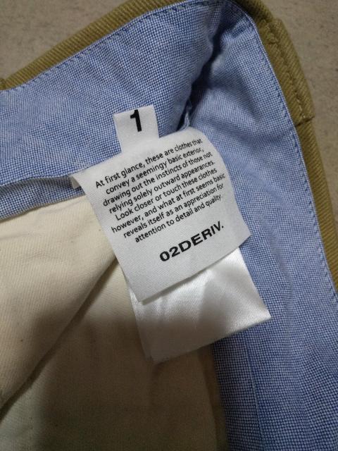 02DERIV. ツーディライヴ クロップドパンツ Sサイズ 1 ユーズド加工 ベージュ カーキ < 男性ファッション  02DERIV. ツーディライヴ クロップドパンツ Sサイズ 1 ユーズド加工 ベージュ カーキ < 男性ファッションの