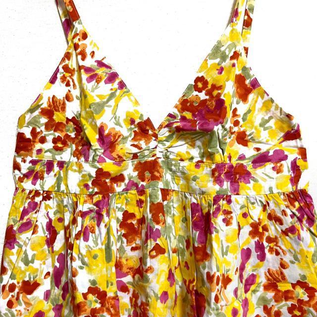 【美品】トロピカル ノースリーブカットソー/背中開き/コットン100% < 女性ファッション  【美品】トロピカル ノースリーブカットソー/背中開き/コットン100% < 女性ファッションの