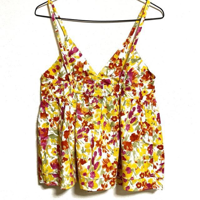 【美品】トロピカル ノースリーブカットソー/背中開き/コットン100% < 女性ファッション  【美品】トロピカル ノースリーブカットソー/背中開き/コットン100% < 女性ファッションの