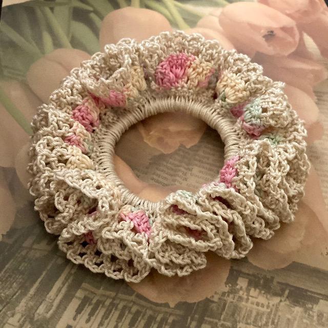 ハンドメイド♪レース編みシュシュ < 女性ファッション  ハンドメイド♪レース編みシュシュ  < 女性ファッションの