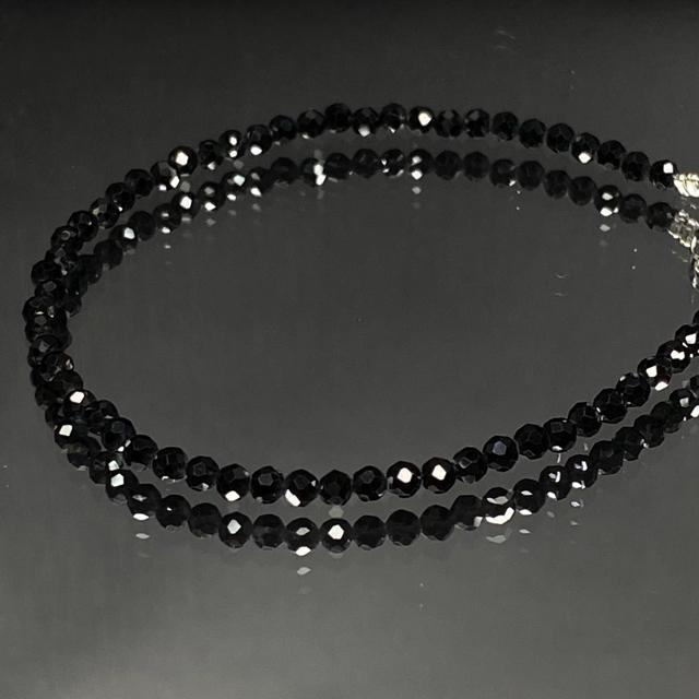 《bracelet》まるでブラックダイヤの様な輝き 天然石ブラックスピネル アジャスター付きブレスレット < 女性アクセサリー/時計  《bracelet》まるでブラックダイヤの様な輝き 天然石ブラックスピネル アジャスター付きブレスレット < 女性アクセサリー/時計の