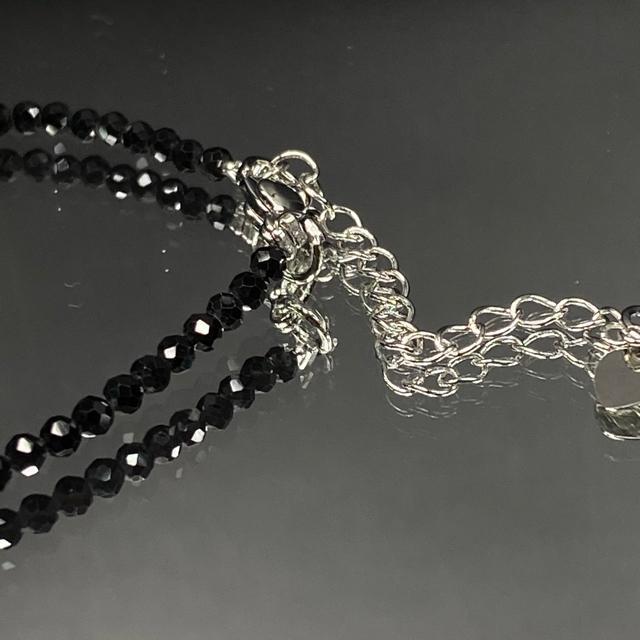 《bracelet》まるでブラックダイヤの様な輝き 天然石ブラックスピネル アジャスター付きブレスレット < 女性アクセサリー/時計  《bracelet》まるでブラックダイヤの様な輝き 天然石ブラックスピネル アジャスター付きブレスレット < 女性アクセサリー/時計の