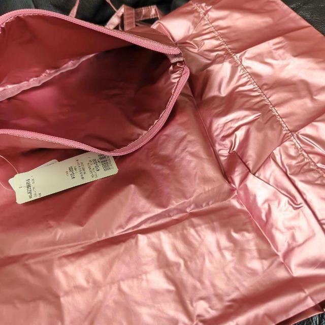 a-jolie エコバッグ トートバッグ 折り畳み 大きめサイズ 収納ポーチ/メタリックローズピンク < 女性ファッション  a-jolie エコバッグ トートバッグ 折り畳み 大きめサイズ 収納ポーチ/メタリックローズピンク < 女性ファッションの