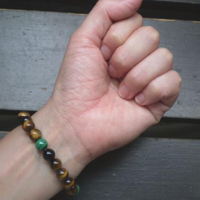 マラカイトxタイガーアイxオニキスブレスレット < 女性アクセサリー/時計 マラカイトxタイガーアイxオニキスブレスレット < 女性アクセサリー/時計の