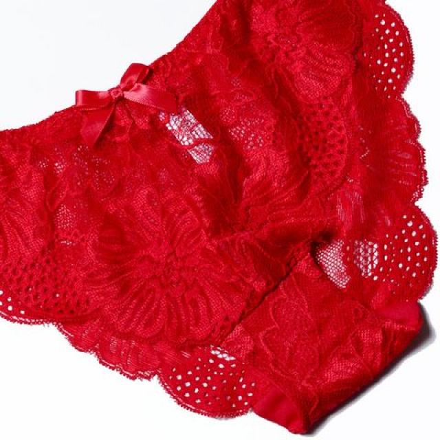 花柄レースのフルバックパンティ レッド < 女性ファッション  花柄レースのフルバックパンティ レッド < 女性ファッションの