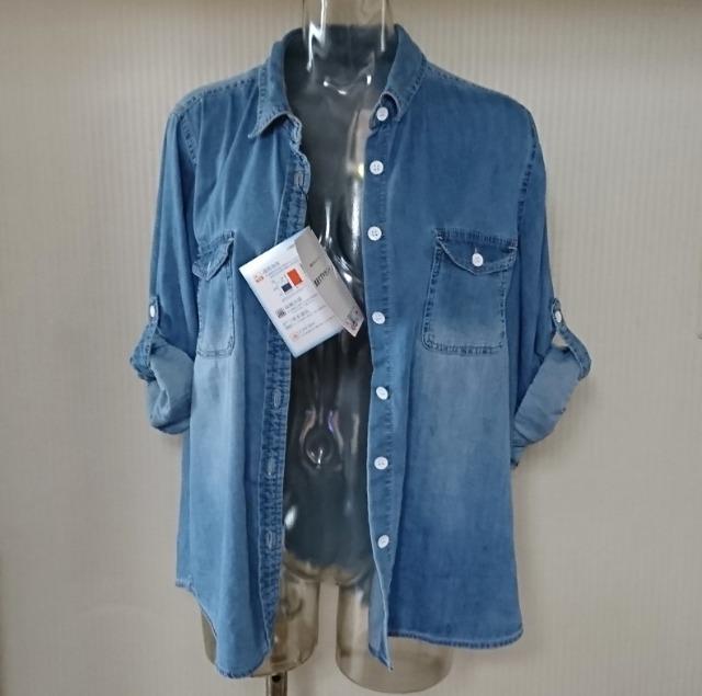 しまむら★素肌すずやかシャツ デニム 七分袖 シャツ【夏用】 < ブランド しまむら★素肌すずやかシャツ デニム 七分袖 シャツ【夏用】 < ブランドの