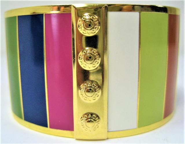 極美品コーチCOACHバングル カラフル + ゴールド幅3.7cm直径6.5cm < ブランド  極美品コーチCOACHバングル カラフル + ゴールド幅3.7cm直径6.5cm  < ブランドの