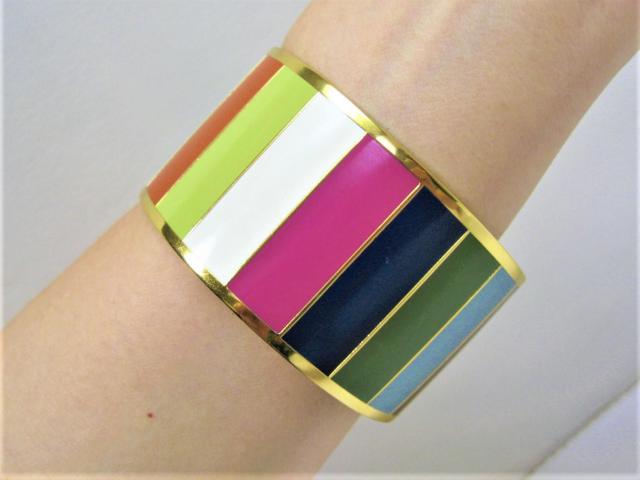 極美品コーチCOACHバングル カラフル + ゴールド幅3.7cm直径6.5cm < ブランド  極美品コーチCOACHバングル カラフル + ゴールド幅3.7cm直径6.5cm < ブランドの