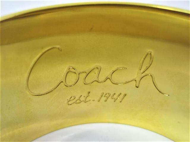 極美品コーチCOACHバングル カラフル + ゴールド幅3.7cm直径6.5cm < ブランド  極美品コーチCOACHバングル カラフル + ゴールド幅3.7cm直径6.5cm < ブランドの