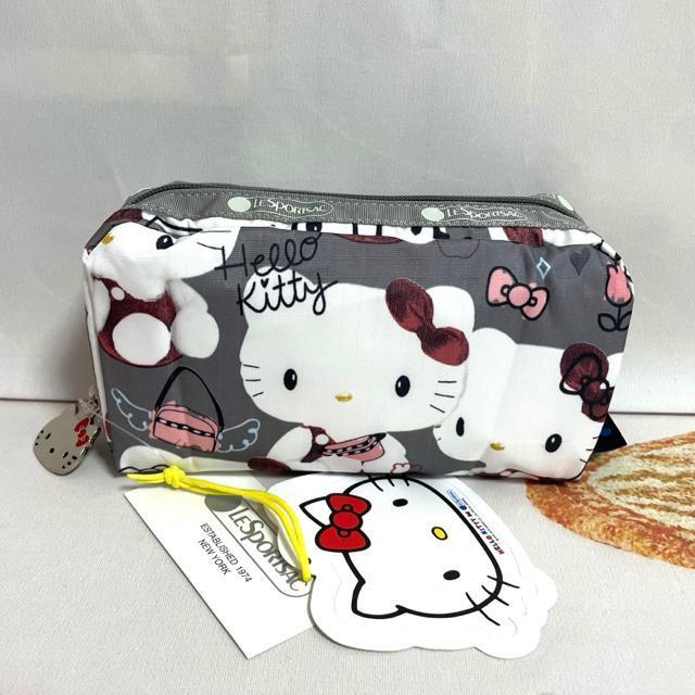 ★新品未使用★LeSportsac レスポートサック ハローキティー グレー  化粧ポーチ ポーチ 6511 送料無料 < 女性ファッション  ★新品未使用★LeSportsac レスポートサック ハローキティー グレー  化粧ポーチ ポーチ 6511 送料無料  < 女性ファッションの
