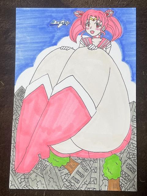 セーラームーン自作イラスト 巨大化巨大娘 セーラーちびムーン ハガキ < アニメ/コミック/キャラクター セーラームーン自作イラスト 巨大化巨大娘 セーラーちびムーン ハガキ < アニメ/コミック/キャラクターの