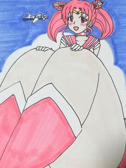 セーラームーン自作イラスト 巨大化巨大娘 セーラーちびムーン ハガキ < アニメ/コミック/キャラクター セーラームーン自作イラスト 巨大化巨大娘 セーラーちびムーン ハガキ < アニメ/コミック/キャラクターの