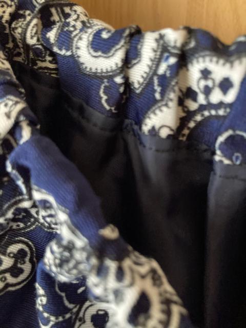 2034.ひざ丈スカート☆紺地に白のペイズリー柄☆サイズL程度 < 女性ファッション  2034.ひざ丈スカート☆紺地に白のペイズリー柄☆サイズL程度 < 女性ファッションの