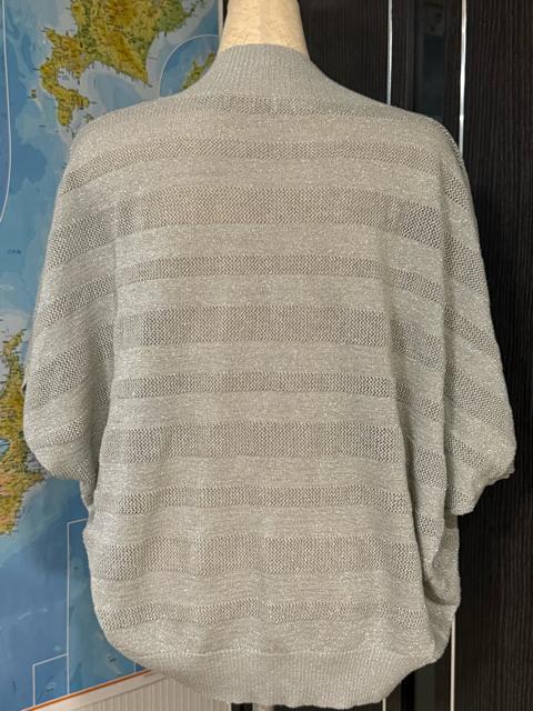 ストライプデザイン 半袖カーディガン グレー キラキラ < ブランド ストライプデザイン 半袖カーディガン グレー キラキラ < ブランドの