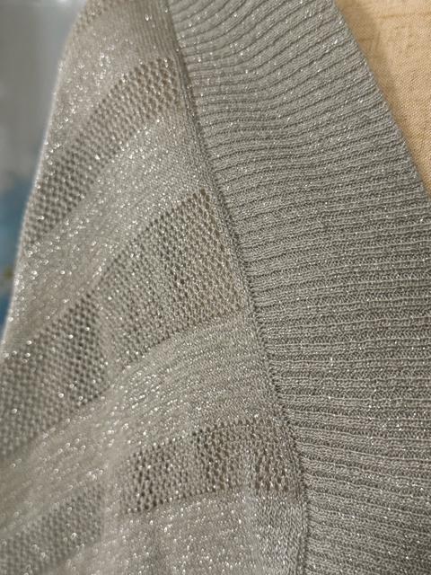 ストライプデザイン 半袖カーディガン グレー キラキラ < ブランド ストライプデザイン 半袖カーディガン グレー キラキラ < ブランドの