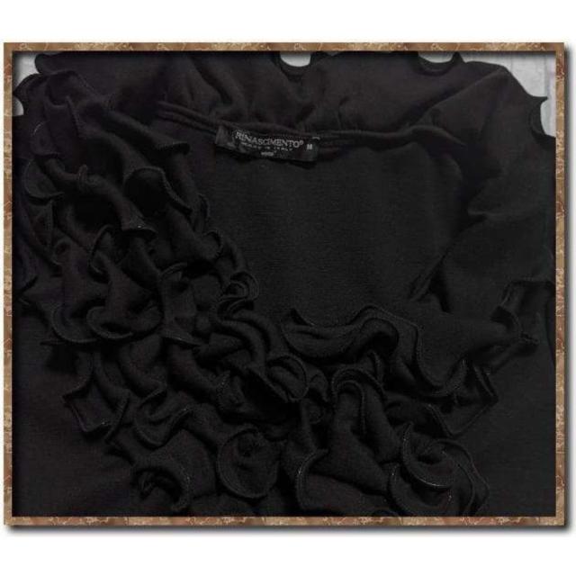 リナシメント フリル付きカットワンピース 黒 < 女性ファッション リナシメント フリル付きカットワンピース 黒 < 女性ファッションの