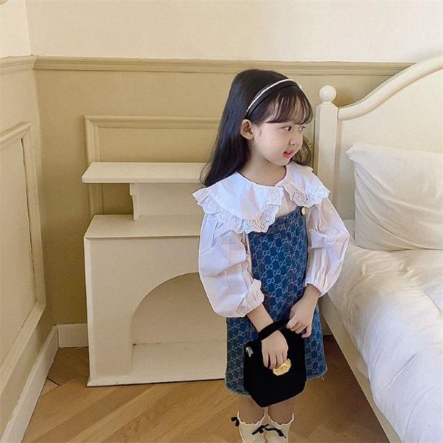 子供 女の子 セットアップ ブラウス キッズ デニムスカート サロペット 120cm < キッズ/ベビー  子供 女の子 セットアップ ブラウス キッズ デニムスカート サロペット 120cm < キッズ/ベビーの