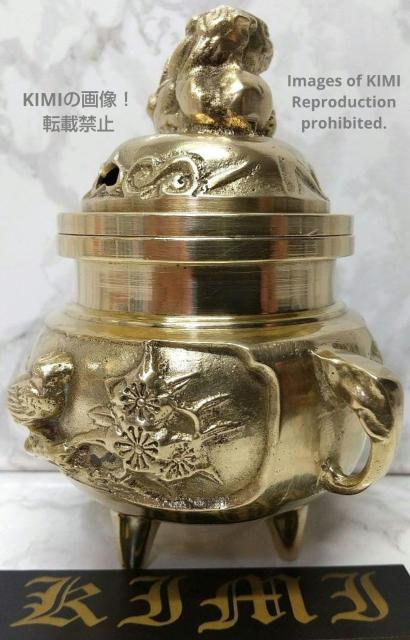 古い香炉 真鍮製 高さ9.5cm 獅子蓋 花鳥香炉 伝統美術工芸品 香炉芸術 Censer Lion Bird flower Br < インテリア/ライフ  古い香炉 真鍮製 高さ9.5cm 獅子蓋 花鳥香炉 伝統美術工芸品 香炉芸術 Censer Lion Bird flower Br < インテリア/ライフの