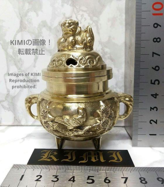 古い香炉 真鍮製 高さ9.5cm 獅子蓋 花鳥香炉 伝統美術工芸品 香炉芸術 Censer Lion Bird flower Br < インテリア/ライフ  古い香炉 真鍮製 高さ9.5cm 獅子蓋 花鳥香炉 伝統美術工芸品 香炉芸術 Censer Lion Bird flower Br < インテリア/ライフの