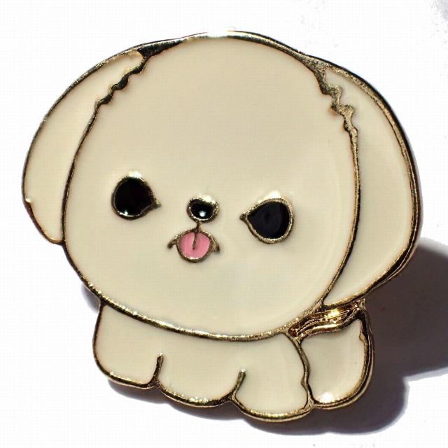 犬 シーズー 白色 エナメル ピンバッジ ピンズ バッジ ブローチ ピンブローチ ラペルピン < 女性アクセサリー/時計  犬 シーズー 白色 エナメル ピンバッジ ピンズ バッジ ブローチ ピンブローチ ラペルピン < 女性アクセサリー/時計の