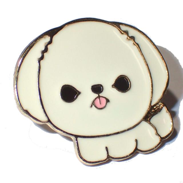 犬 シーズー 白色 エナメル ピンバッジ ピンズ バッジ ブローチ ピンブローチ ラペルピン < 女性アクセサリー/時計  犬 シーズー 白色 エナメル ピンバッジ ピンズ バッジ ブローチ ピンブローチ ラペルピン < 女性アクセサリー/時計の