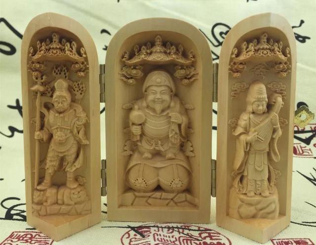 柘植木彫仏像 大黒天 開閉式筒型 < インテリア/ライフ  柘植木彫仏像 大黒天 開閉式筒型  < インテリア/ライフの