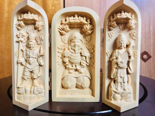 柘植木彫仏像 大黒天 開閉式筒型 < インテリア/ライフ  柘植木彫仏像 大黒天 開閉式筒型 < インテリア/ライフの