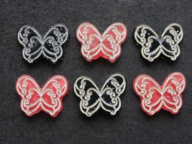 プラパーツ 手芸・アクセサリーパーツ  蝶 パーツ 6個セット デコパーツ < 香水/コスメ/ネイル  プラパーツ 手芸・アクセサリーパーツ  蝶 パーツ 6個セット デコパーツ  < 香水/コスメ/ネイルの