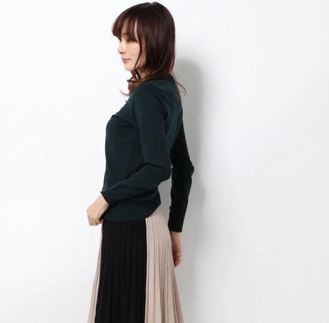 アースミュージックアンドエコロジー ハイネックニットプルオーバー ビジュー 長袖ニット ブルーグリーン < ブランド  アースミュージックアンドエコロジー ハイネックニットプルオーバー ビジュー 長袖ニット ブルーグリーン < ブランドの