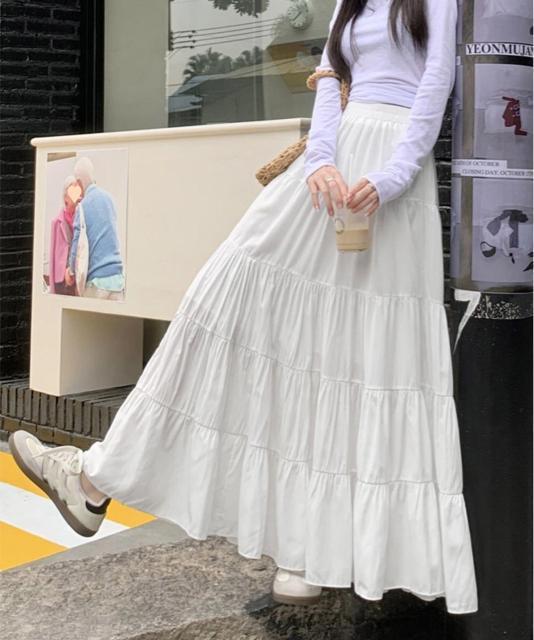 送料無料  ティアードスカート 韓国風ロングスカート < 女性ファッション  送料無料  ティアードスカート 韓国風ロングスカート < 女性ファッションの