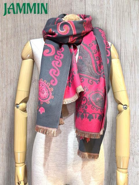 ペーズリー柄カシミヤストール アジアン マフラー エスニック ストール カシミア < 女性ファッション  ペーズリー柄カシミヤストール アジアン マフラー エスニック ストール カシミア < 女性ファッションの