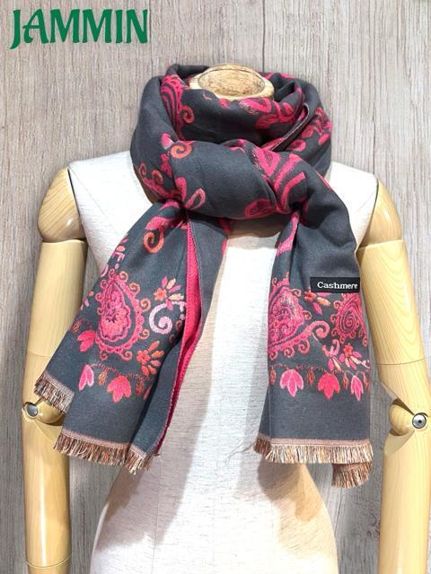 ペーズリー柄カシミヤストール アジアン マフラー エスニック ストール カシミア < 女性ファッション  ペーズリー柄カシミヤストール アジアン マフラー エスニック ストール カシミア < 女性ファッションの