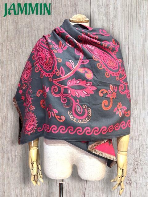 ペーズリー柄カシミヤストール アジアン マフラー エスニック ストール カシミア < 女性ファッション  ペーズリー柄カシミヤストール アジアン マフラー エスニック ストール カシミア < 女性ファッションの