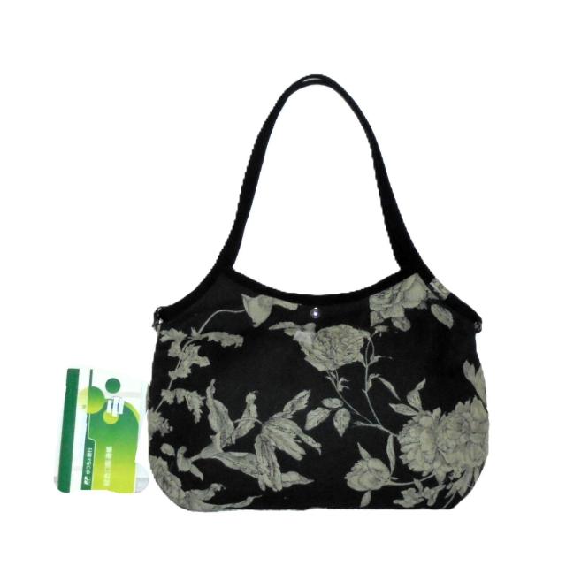 【マチなしグラニーバッグ】【Dカン付きショルダー対応】◆ボタニカルフラワー×黒地 < 女性ファッション 【マチなしグラニーバッグ】【Dカン付きショルダー対応】◆ボタニカルフラワー×黒地 < 女性ファッションの