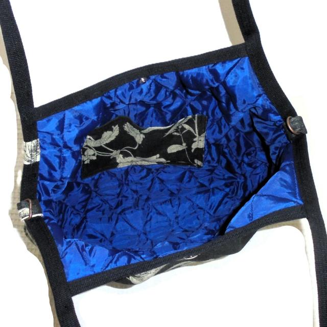 【マチなしグラニーバッグ】【Dカン付きショルダー対応】◆ボタニカルフラワー×黒地 < 女性ファッション 【マチなしグラニーバッグ】【Dカン付きショルダー対応】◆ボタニカルフラワー×黒地 < 女性ファッションの