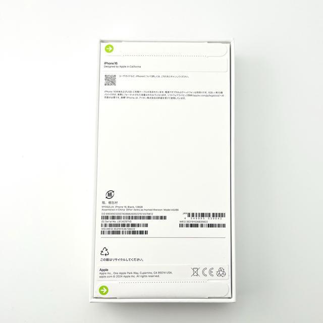 ���J�� iPhone 16 �u���b�N 128 GB SIM�t���[ �{�� �� �Ɠd/AV�� 