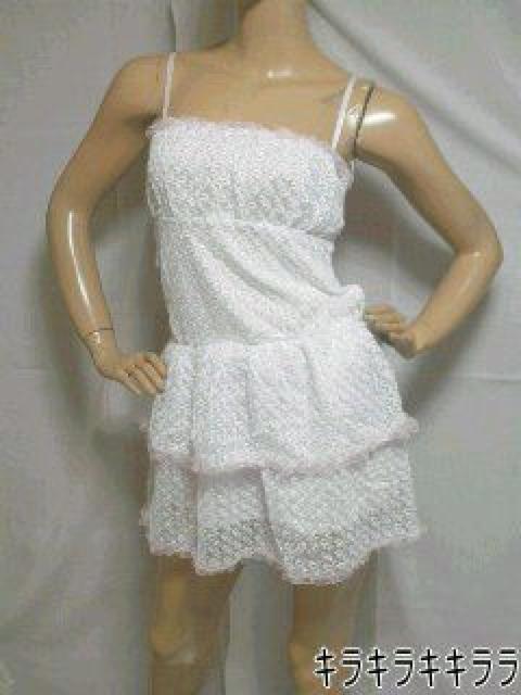 《New》小悪魔プリンセス★リボン2段フリル*レースドレス<ホワイトM> < 女性ファッション 《New》小悪魔プリンセス★リボン2段フリル*レースドレス<ホワイトM> < 女性ファッションの