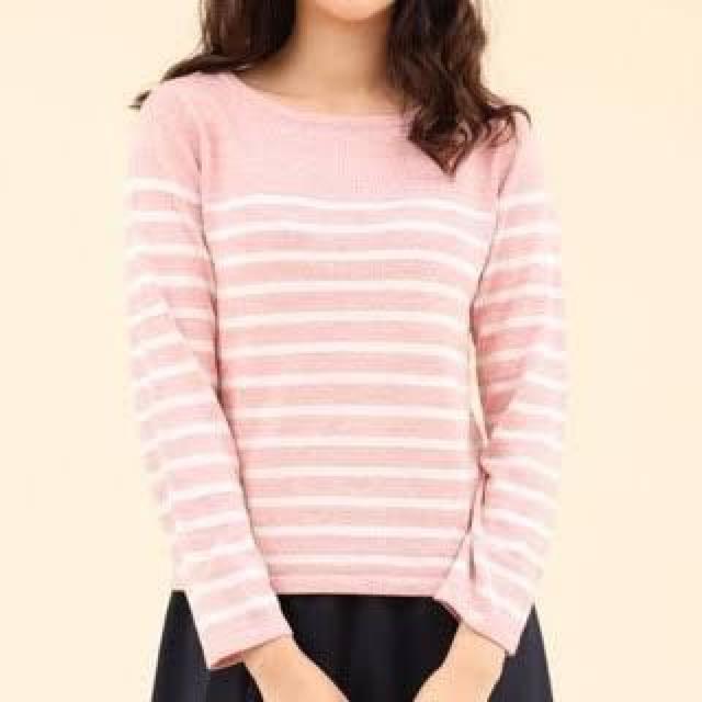 定価13,200円●クルーネックボーダーニット●ピンク×白●Maglie par ef-deエフデ●11 < ブランド  定価13,200円●クルーネックボーダーニット●ピンク×白●Maglie par ef-deエフデ●11 < ブランドの