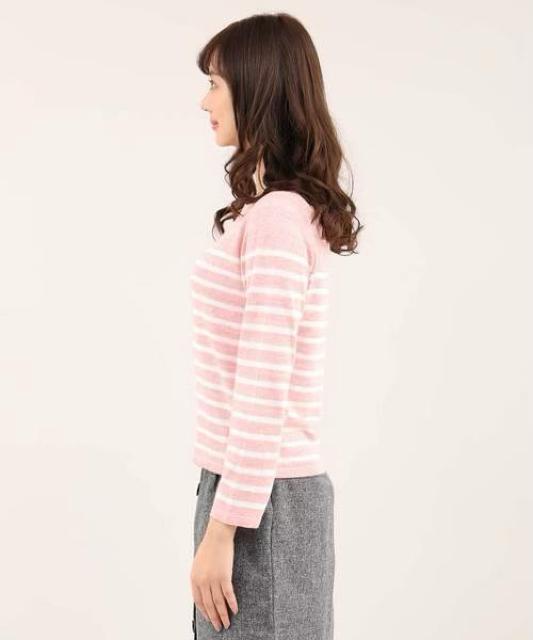 定価13,200円●クルーネックボーダーニット●ピンク×白●Maglie par ef-deエフデ●11 < ブランド  定価13,200円●クルーネックボーダーニット●ピンク×白●Maglie par ef-deエフデ●11 < ブランドの
