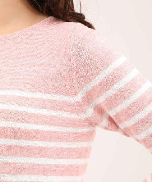 定価13,200円●クルーネックボーダーニット●ピンク×白●Maglie par ef-deエフデ●11 < ブランド  定価13,200円●クルーネックボーダーニット●ピンク×白●Maglie par ef-deエフデ●11 < ブランドの