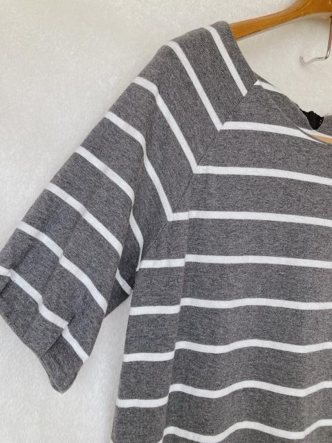 HUSHUSH ラグラン 半袖 ボーダー ひざ丈 チュニック ワンピース L N2m < ブランド HUSHUSH ラグラン 半袖 ボーダー ひざ丈 チュニック ワンピース L N2m < ブランドの