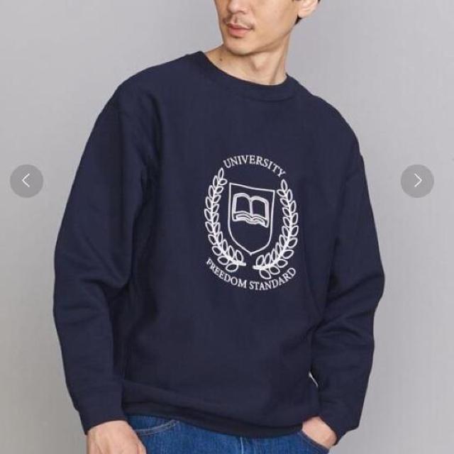 BEAUTY & YOUTH UNITED ARROWS カレッジ  スウェット ロゴ トレーナー ネイビー < ブランド  BEAUTY & YOUTH UNITED ARROWS カレッジ  スウェット ロゴ トレーナー ネイビー < ブランドの