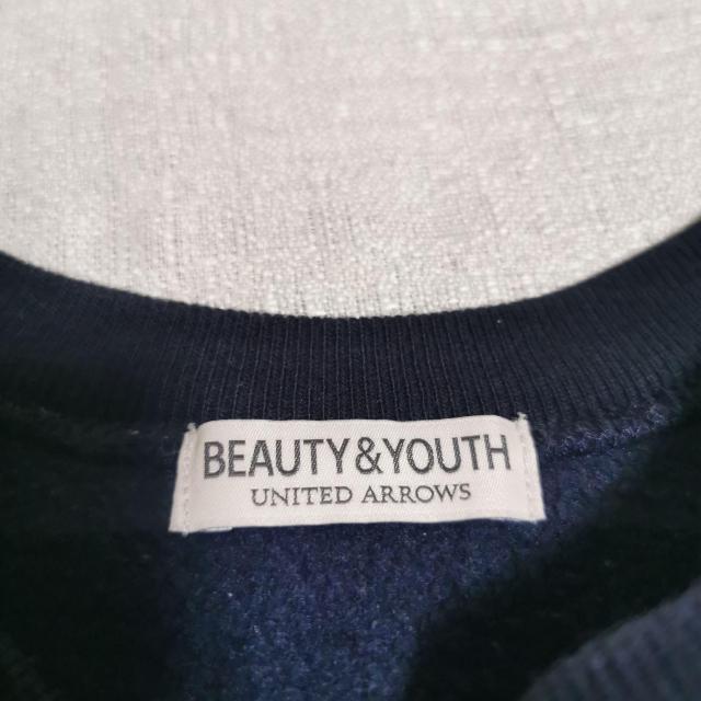 BEAUTY & YOUTH UNITED ARROWS カレッジ  スウェット ロゴ トレーナー ネイビー < ブランド  BEAUTY & YOUTH UNITED ARROWS カレッジ  スウェット ロゴ トレーナー ネイビー < ブランドの