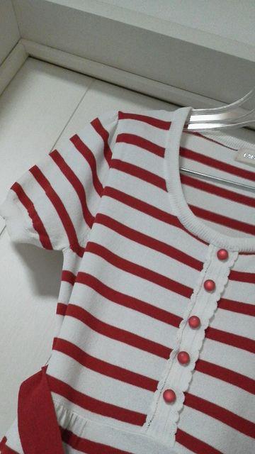 レッセパッセ/ボーダー/ベルト付きワンピース/赤/38 < 女性ファッション レッセパッセ/ボーダー/ベルト付きワンピース/赤/38 < 女性ファッションの